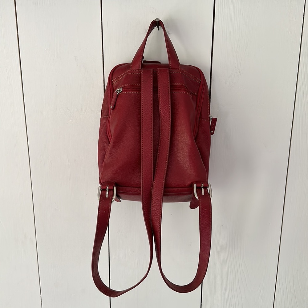 Wilsons Leather Red Leather Backpack - Picture 2 of 9